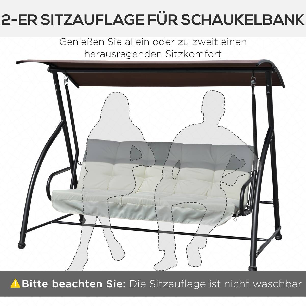 Outsunny Sitzkissen beige Polyester B/H/L: ca. 100x8x170 cm
