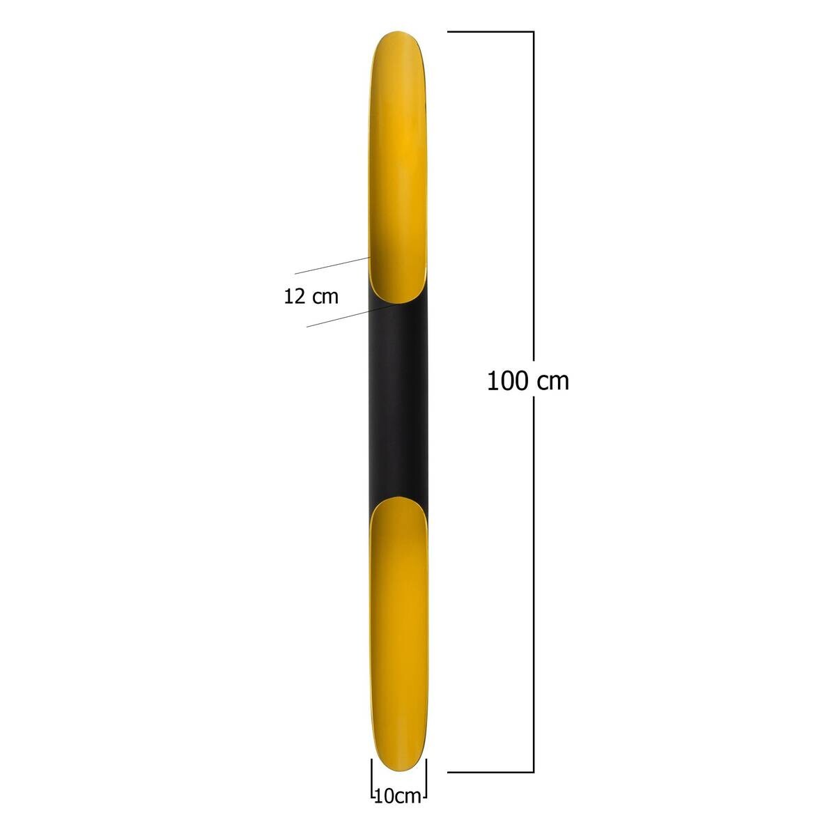 Opviq Wandleuchte Efsun schwarz Glas Metall B/H/T/L/D: ca. 12x100x12x10x10 cm E14 1 Brennstellen