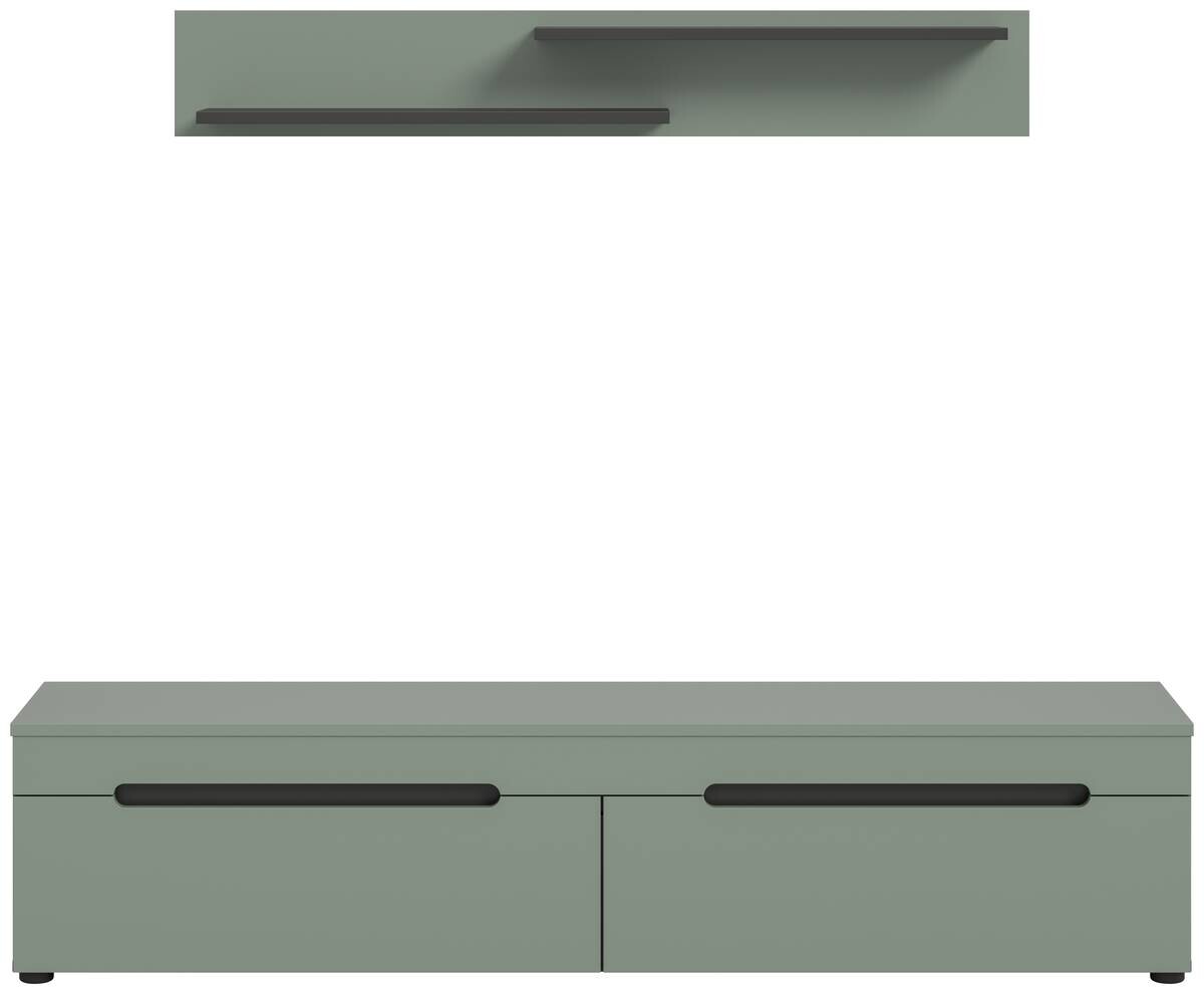 TV-Lowboard Canu grün basaltgrau Nachbildung B/H/T: ca. 170x38x33 cm