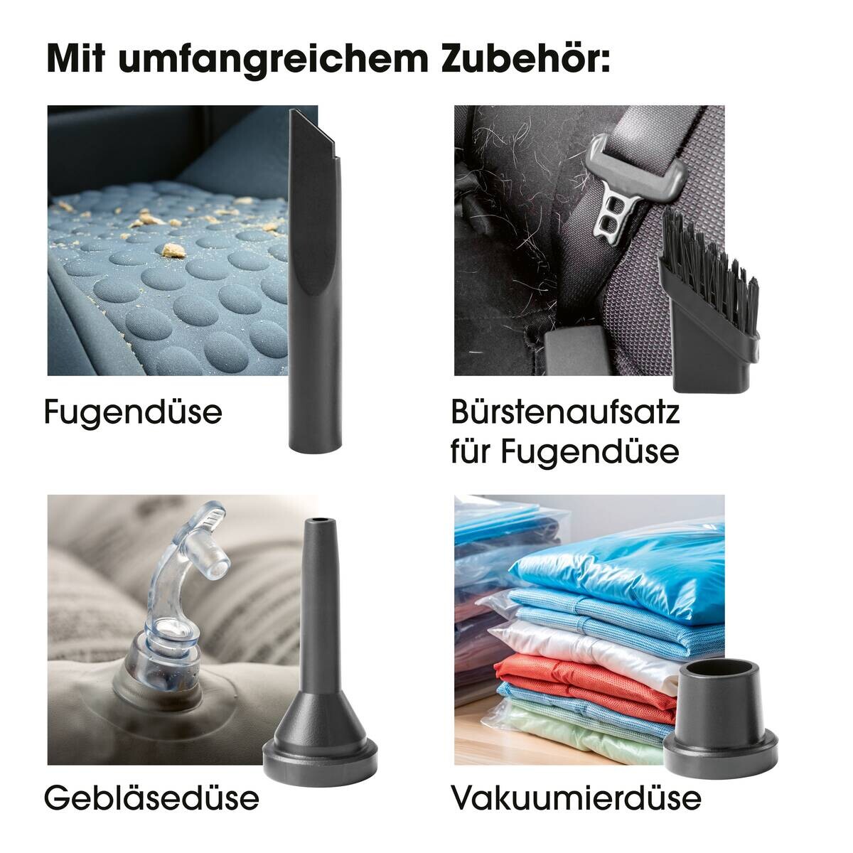 CLEANmaxx Akku-Handstaubsauger blau orange B/H/L: ca. 7x16,5x20 cm