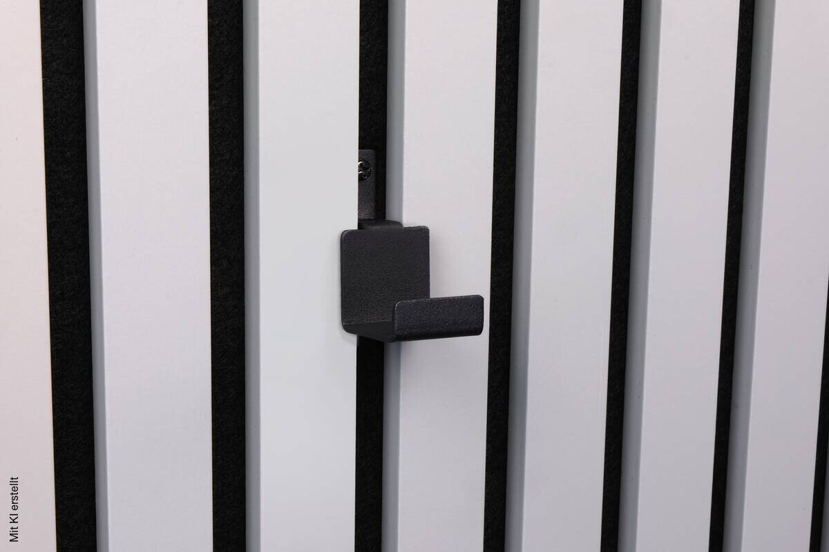 Akustikpaneel Haken 2er-Set schwarz L/B/H: ca. 4,4x4x2,5 cm pro Stück