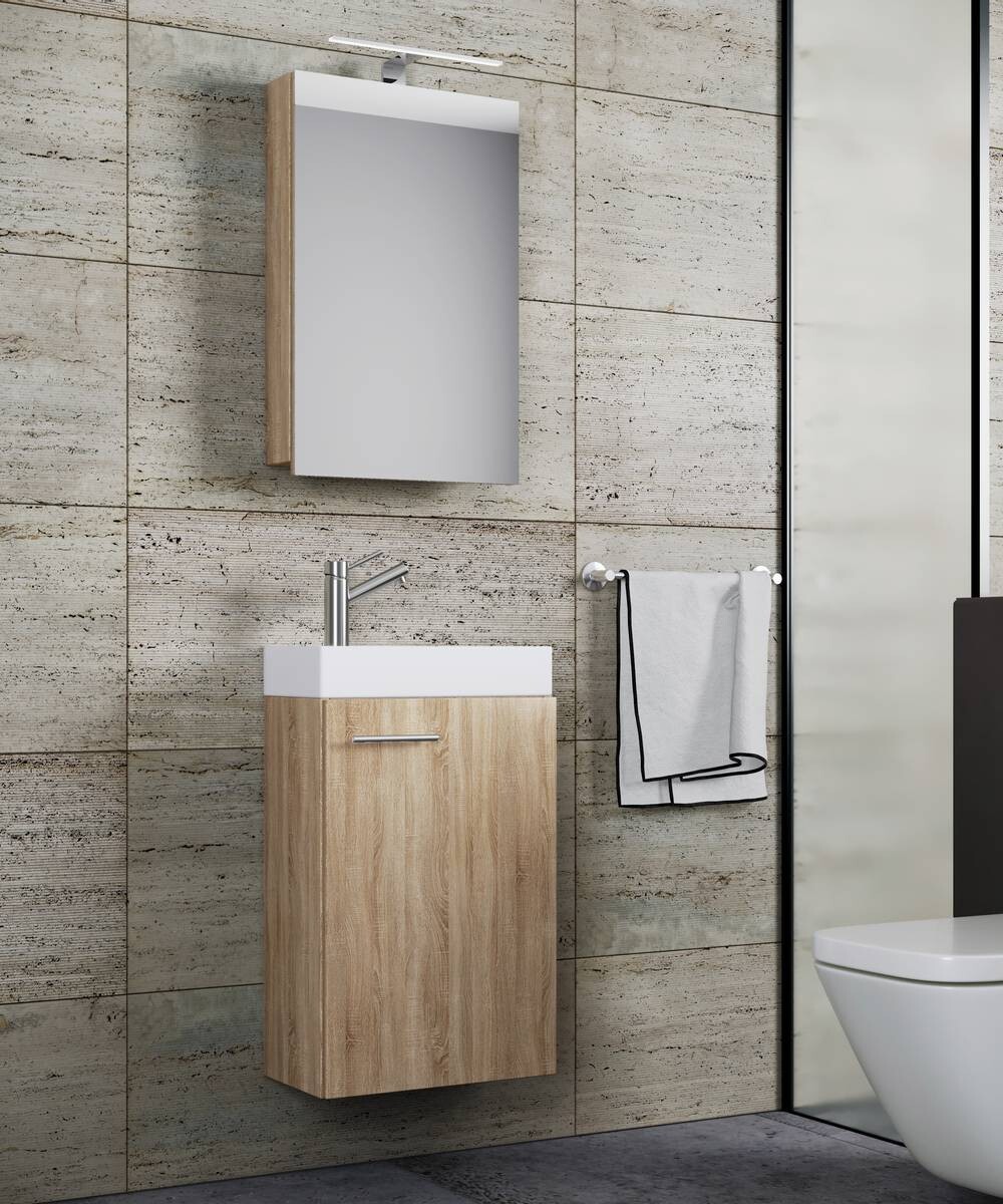 Waschplatz 4tlg-Slito Eiche Sonoma Nachbildung B/H/T: ca. 41x69,5x22 cm