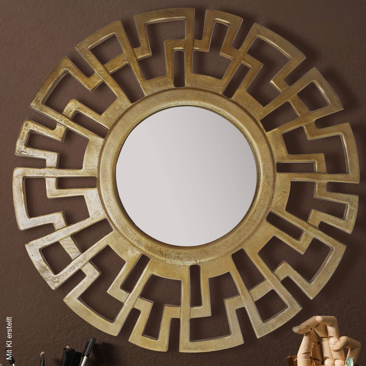 Wohnling Wandspiegel gold Metall T/D: ca. 2,5x60 cm