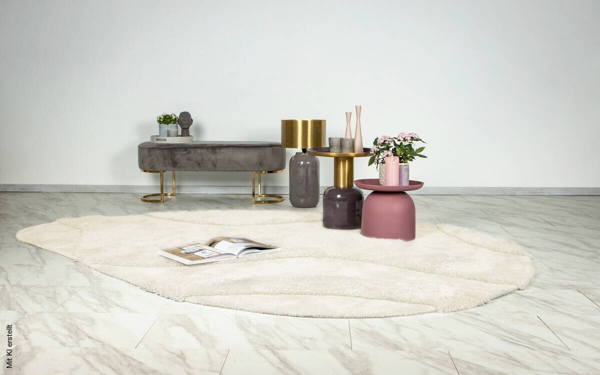 Kayoom Teppich Pulp 225 elfenbein B/L: ca. 160x230 cm