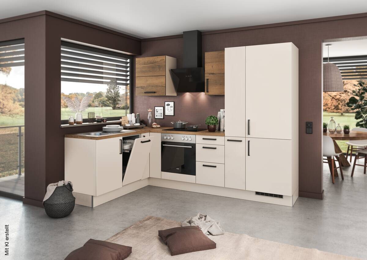 artego Winkelküche Eco Angoragrau B/L: ca. 275x175 cm