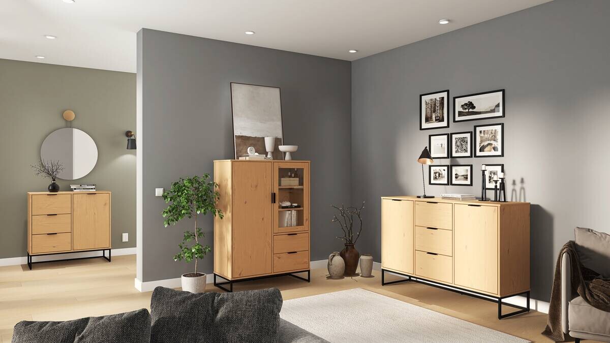 Kommode Vivo 2T3S Oak lackiert B/H/L: ca. 45,3x80x150 cm