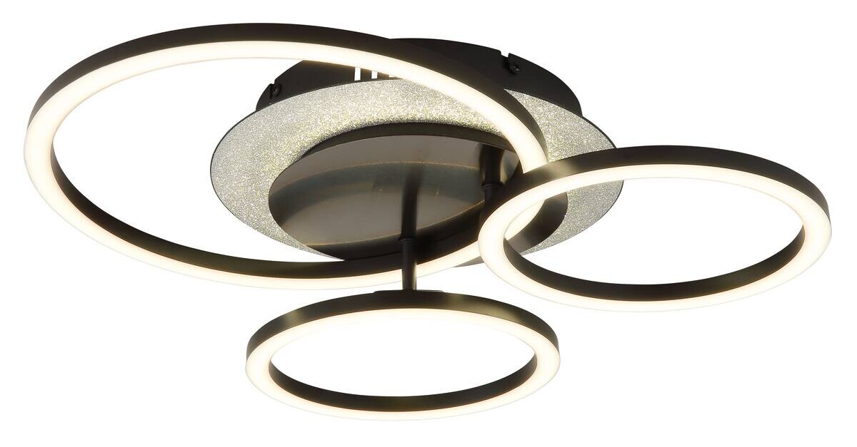 GLOBO Deckenventilator schwarz Metall Edelstahl Kunststoff B/H/L: ca. 13x40,5x32 cm