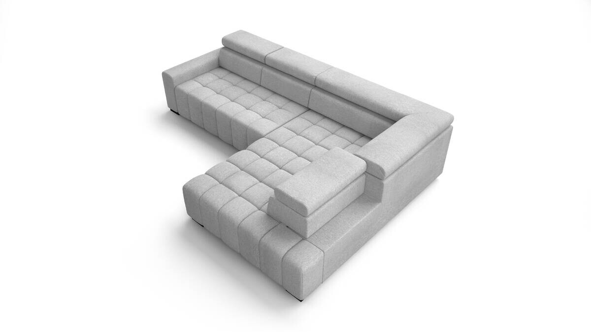 Ecksofa mit Bettfunktion hellgrau Flachgewebe B/T: ca. 300x210 cm