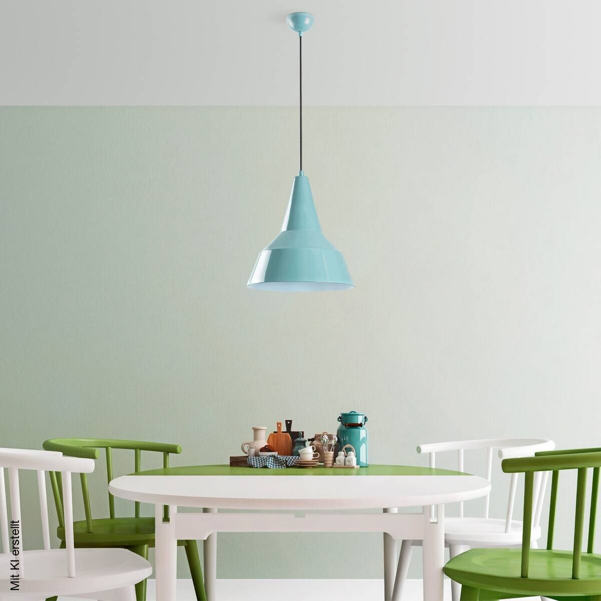 Opviq Pendelleuchte türkis B/H/T: ca. 30x131x30 cm E27 1 Brennstellen