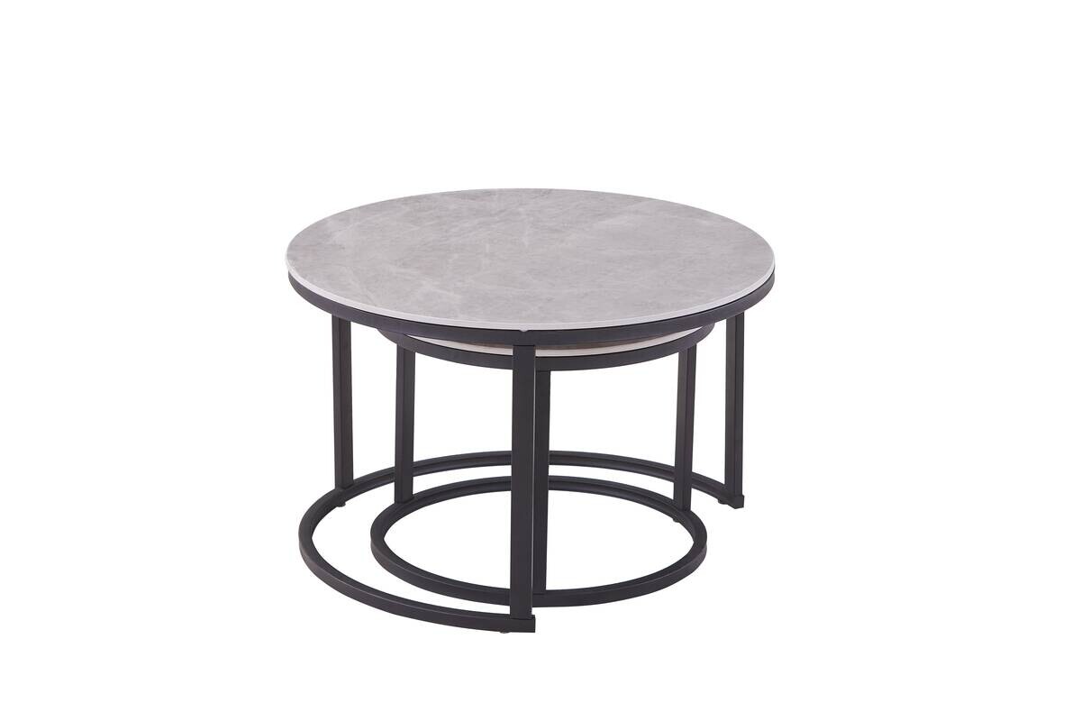 Couchtisch C680G-Couple grau schwarz B/H: ca. 70x45 cm