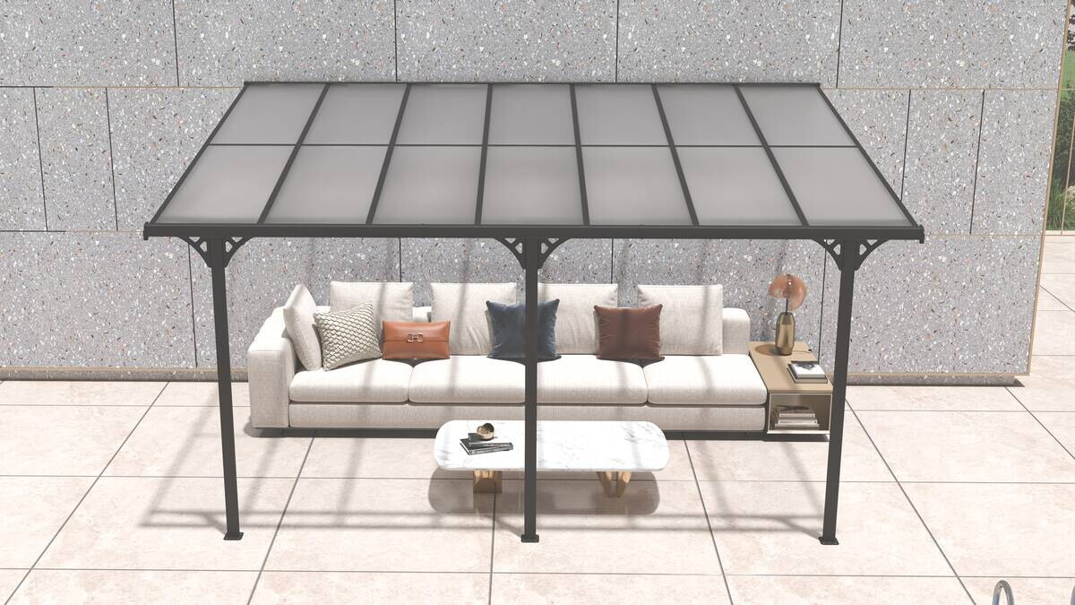 Westmann Terrassenüberdachung Bruce grau Aluminium B/H/T: ca. 434x269x300 cm