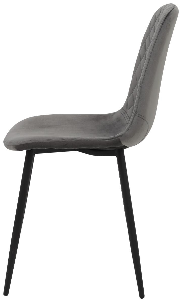Stuhl Mira 2er Set grau Samtoptik B/H/T: ca. 44x89x53,5 cm