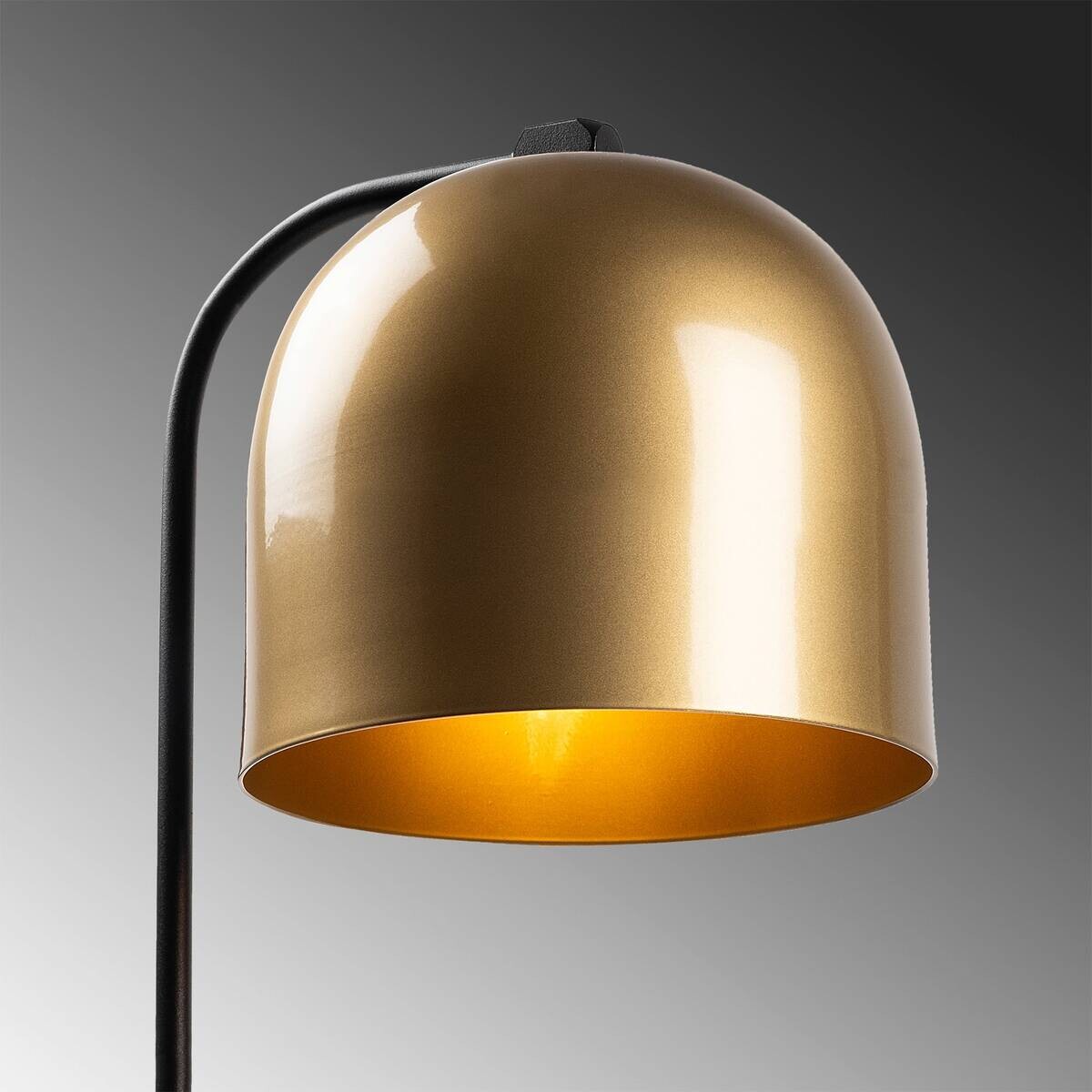 Opviq Tischleuchte gold schwarz B/H/T: ca. 17x60x22 cm E14 1 Brennstellen