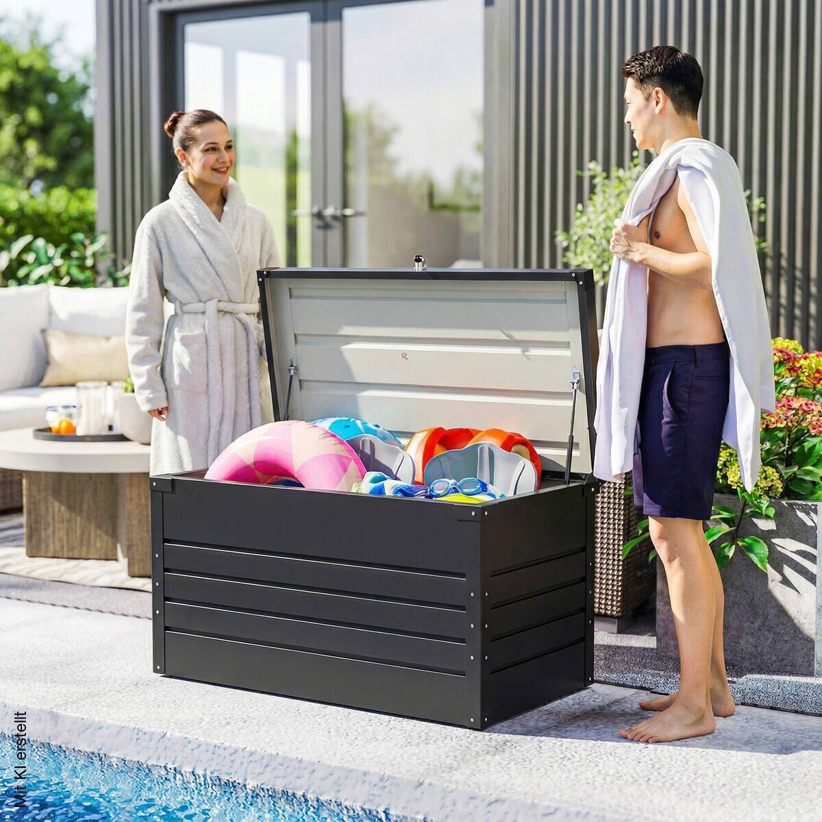Outsunny Aufbewahrungsbox grau Stahl B/H/L: ca. 61x62x120 cm