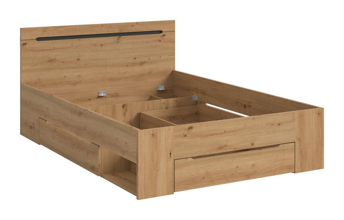 Bett CANU basaltgrau Artisan Nachbildung