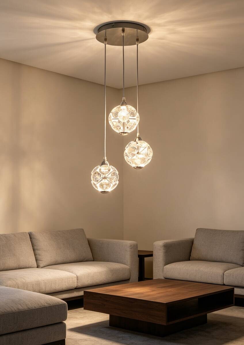 POCOline LED-Pendelleuchte Della Chrom B/H/L: ca. 35x120x35 cm