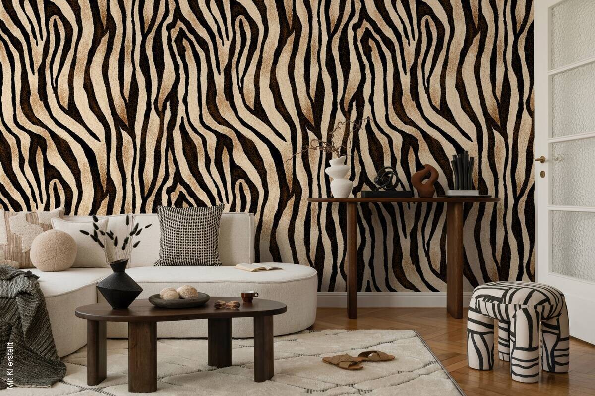 Livingwalls Fototapete Streifen schwarz braun beige B/L: ca. 280x159 cm