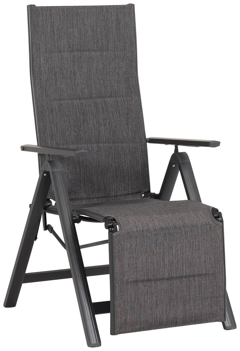 POCOline Klappsessel Boston anthrazit Alu B/H/L: ca. 73x140x58 cm