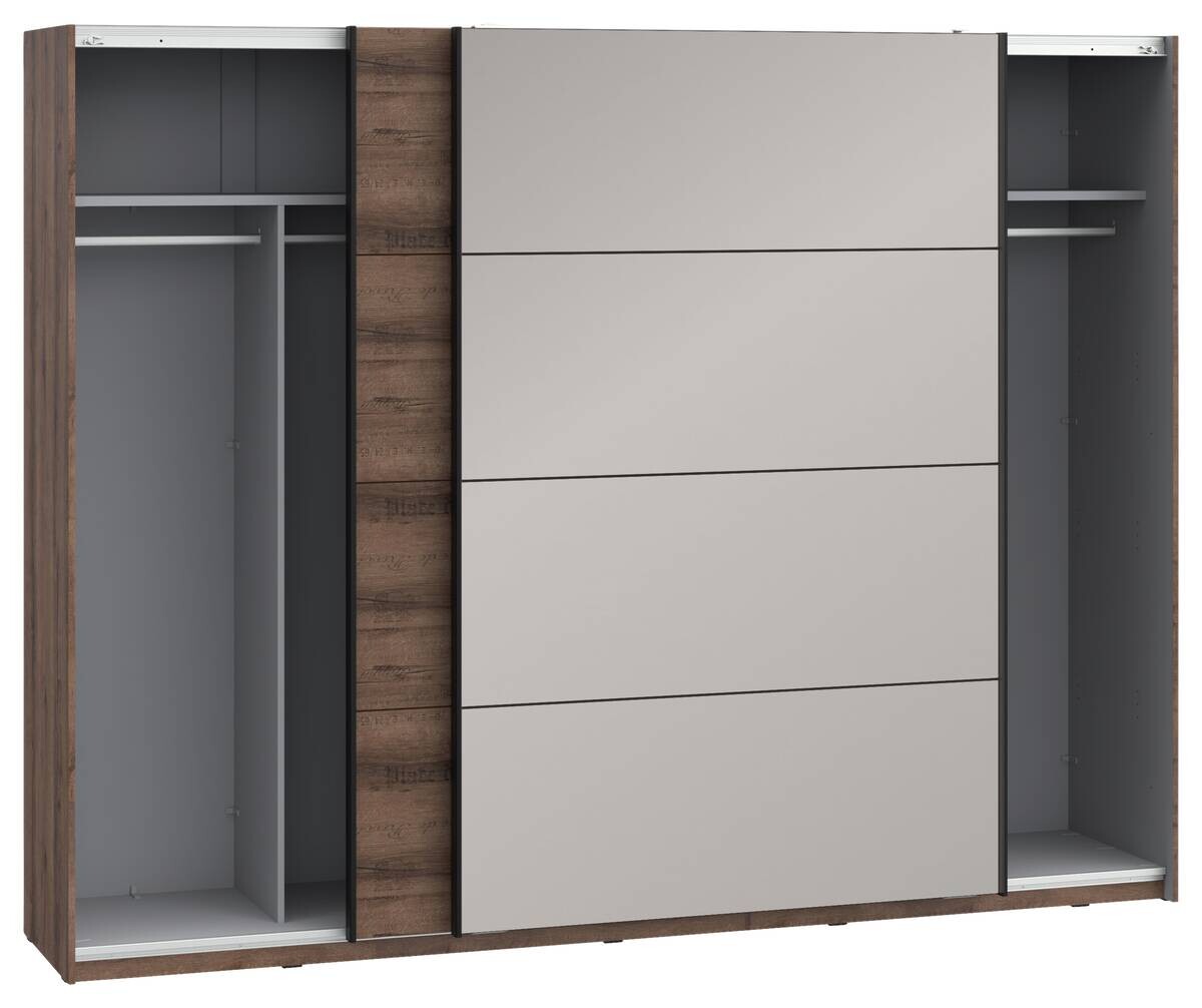 Schwebetürenschrank schlamm Eiche Nachbildung B/H/T: ca. 269,9x209,7x61,2 cm