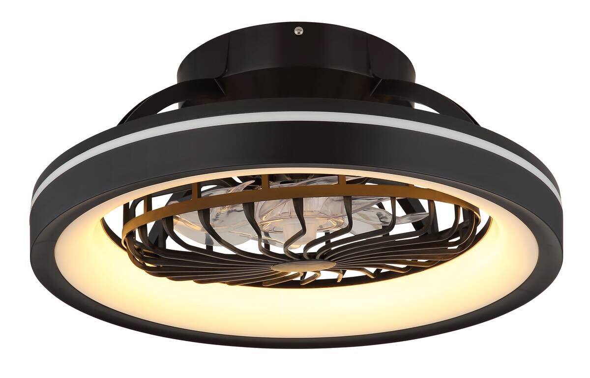 GLOBO LED-Deckenventilator DEANNE 3665 Opal schwarz H/D: ca. 20x48 cm max. 40 W