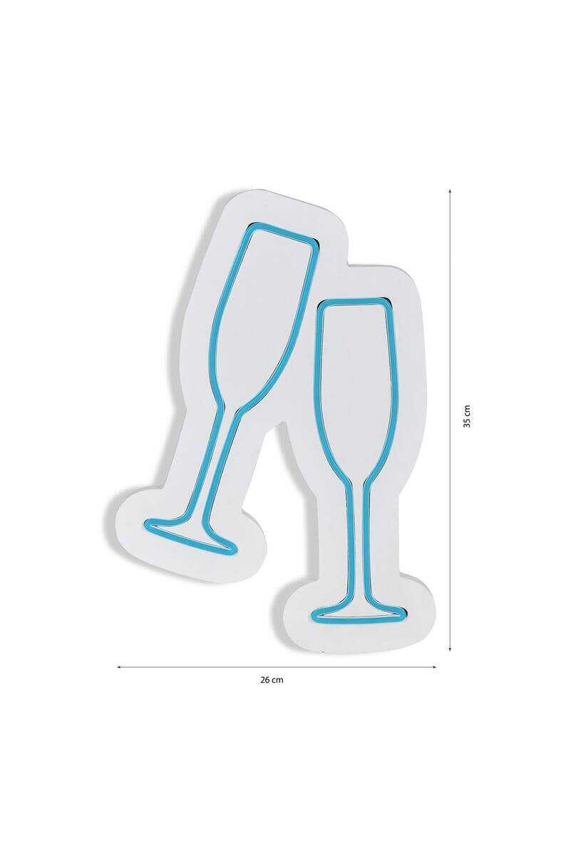 Opviq LED-Wandleuchte blau PVC B/H/T/L: ca. 26x35x2x26 cm
