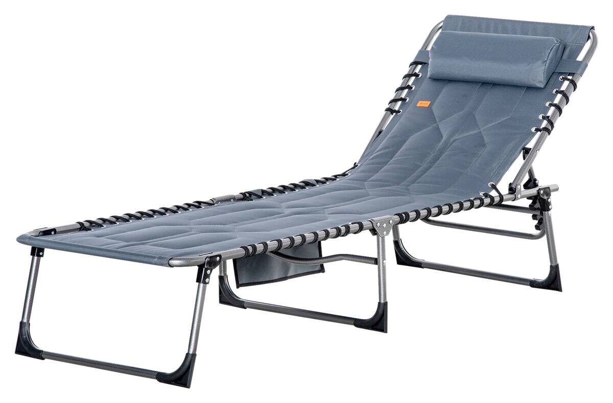 Outsunny Sonnenliege grau Stahl B/H/L: ca. 57x30x188 cm