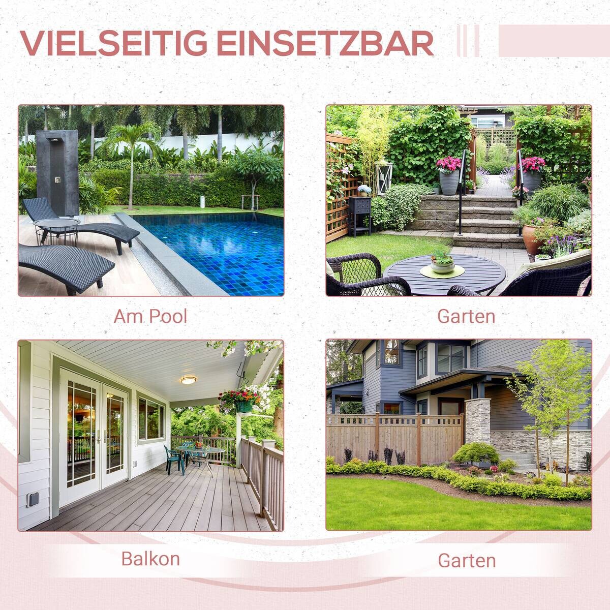 Outsunny Balkontisch natur Polyrattan B/H/L: ca. 40x40x40 cm