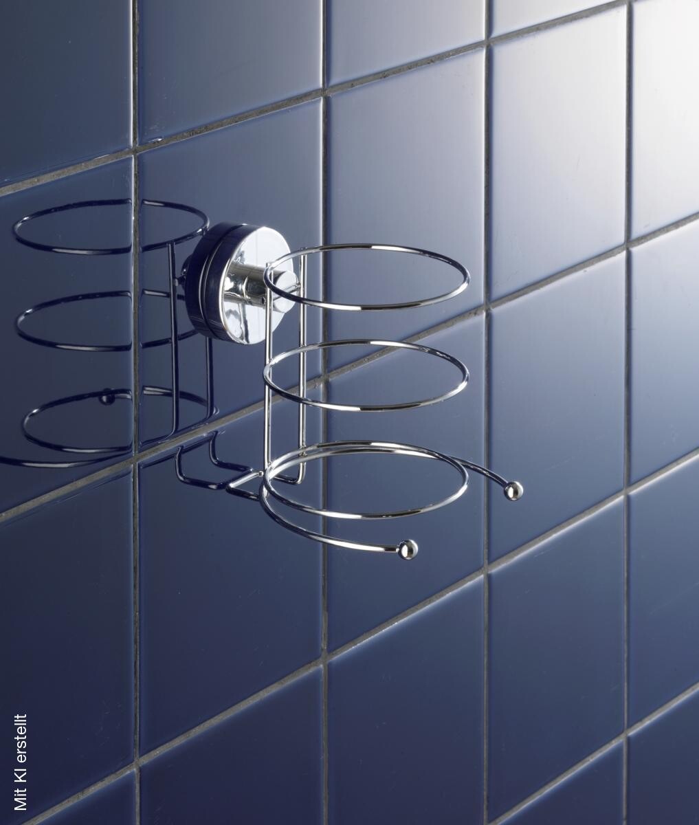 Haartrocknerhalter Chrom Stahl B/H/L: ca. 13,5x13,5x13 cm