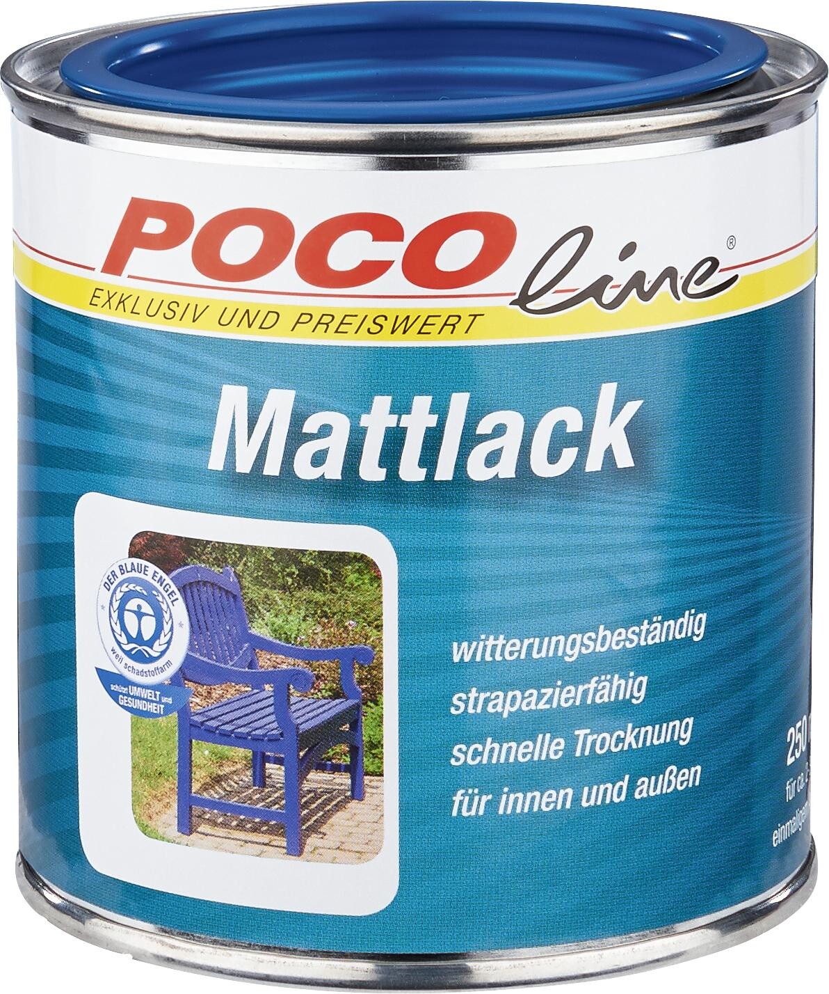 POCOline Acyl Buntlack enzianblau seidenmatt ca. 0,25 l