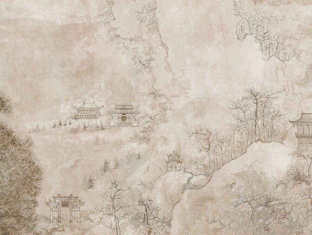 Livingwalls Fototapete Landschaft beige B/L: ca. 280x371 cm