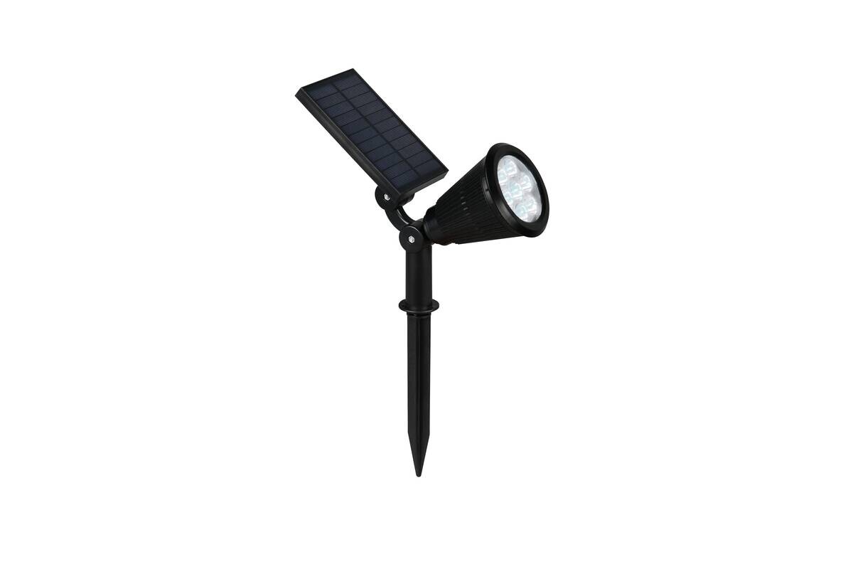 Solar-Gartenstrahler mattschwarz B/H/T: ca. 9x36x24 cm