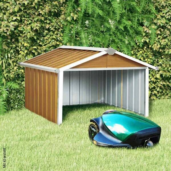Rasenmäher-Garage braun B/H/L: ca. 97x63x92 cm