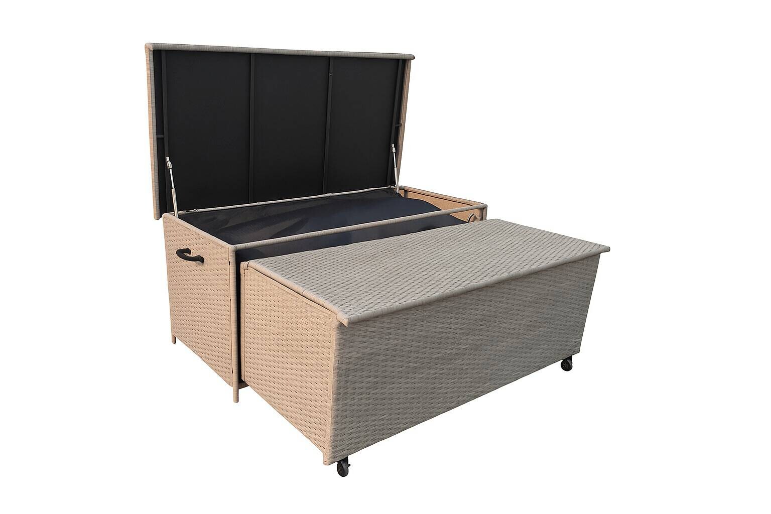Greemotion Auflagenbox zum Ausziehen grau Stahl B/H/L: ca. 142x68x72 cm