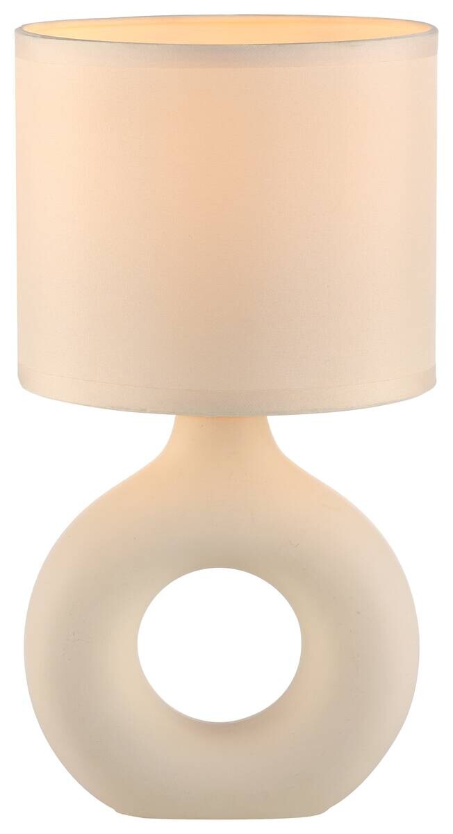 Just Light Tischleuchte Carara beige Stoff Keramik H/L/D: ca. 30x16x16 cm null 1 Brennstellen
