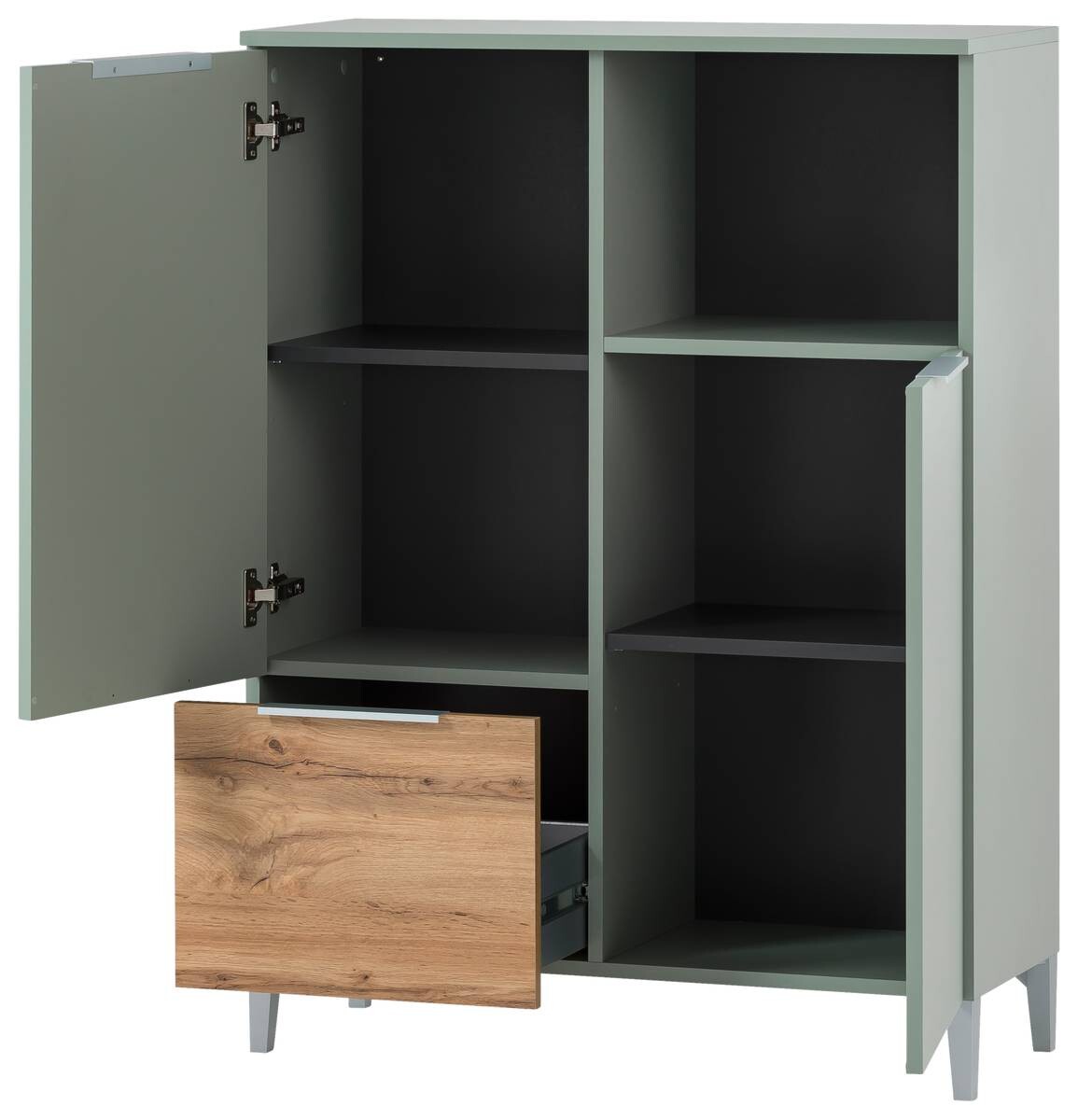 Midischrank Smilla Pistazie Eiche Landhaus Nachbildung B/H/T: ca. 80,4x109,6x31,9 cm