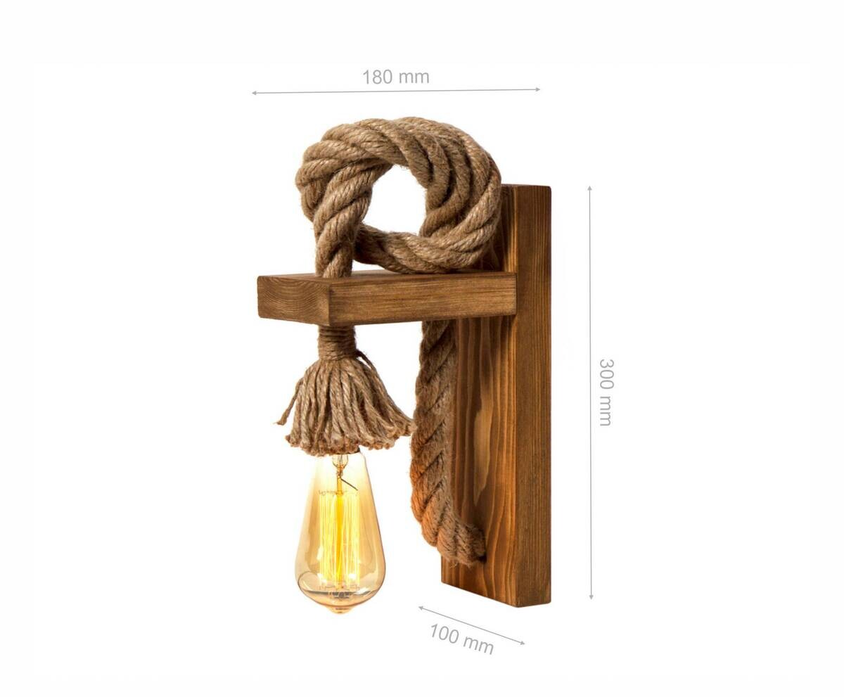 Opviq Wandleuchte Erebos braun gold Holz B/H/T/L: ca. 30x10x30x18 cm E27 1 Brennstellen
