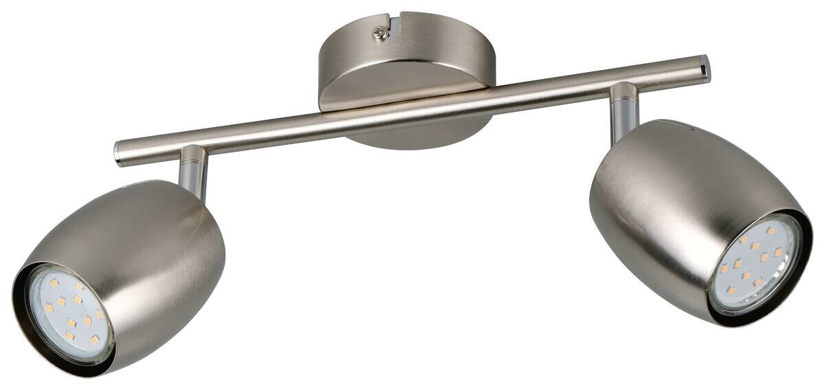 Reality Spots Nancy nickel matt Metall B/H/L: ca. 27,5x15,5x8 cm GU10 2 Brennstellen