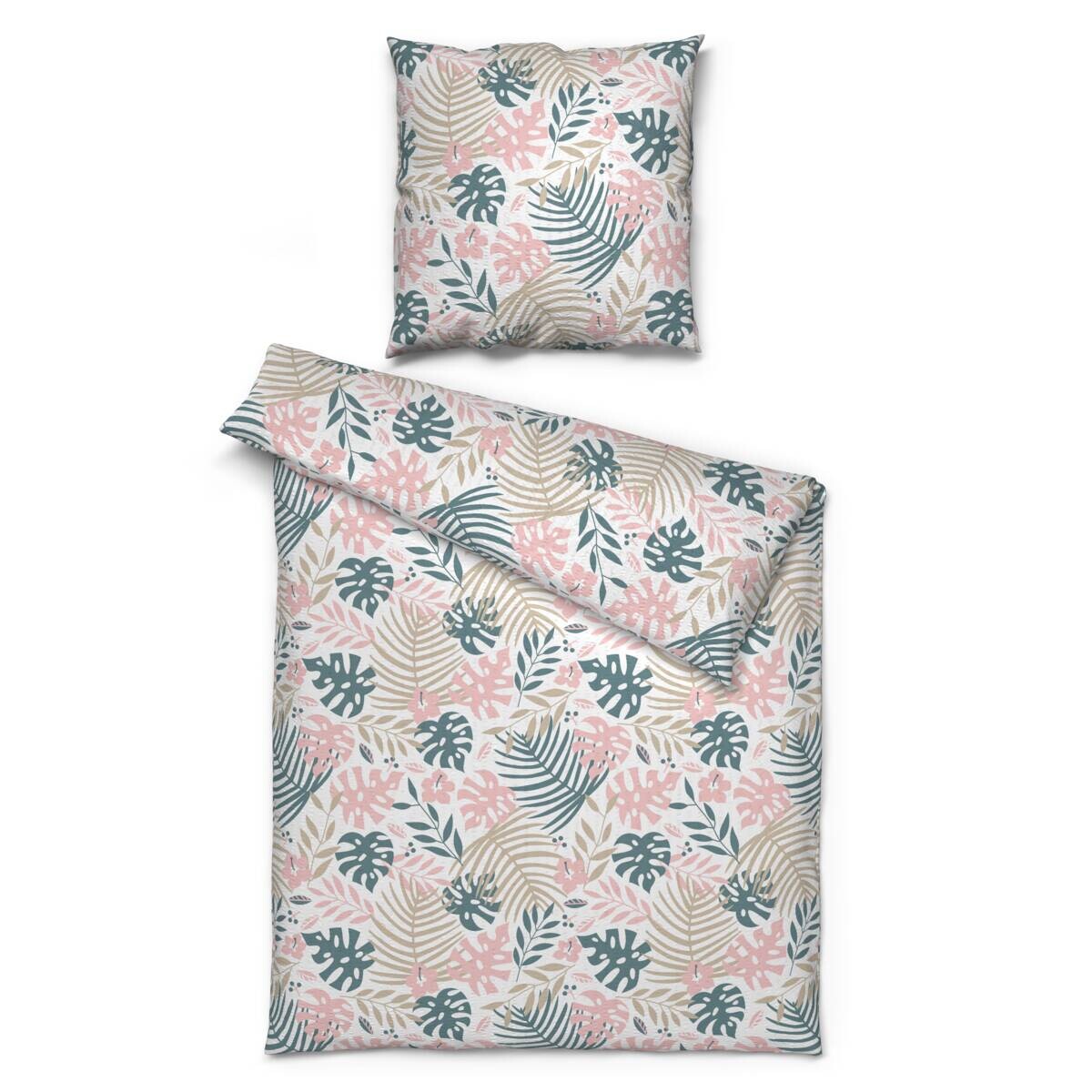 Microfaser Bettwäsche Seersucker hellblau rosa 100% Polyester B/L: ca. 135x200 cm