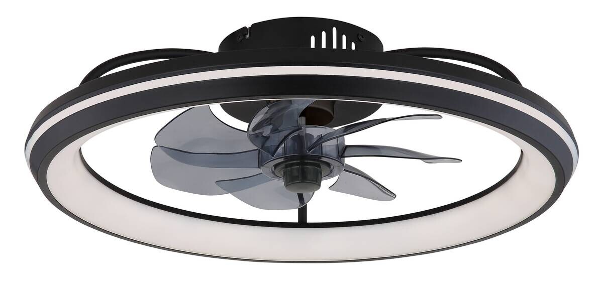 GLOBO Deckenventilator Rauch schwarz Opal H/D: ca. 14x50 cm max. 40 W