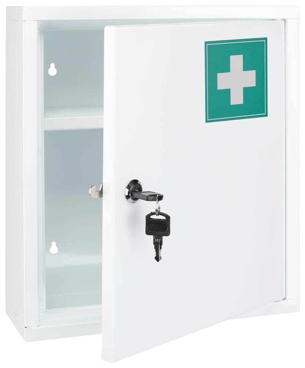 Medizinschrank weiß Stahl B/H/T: ca. 31,5x36x10 cm
