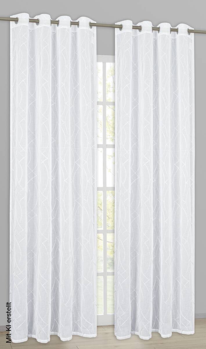 home Topline Ösenvorhang Mona weiß B/L: ca. 135x245 cm