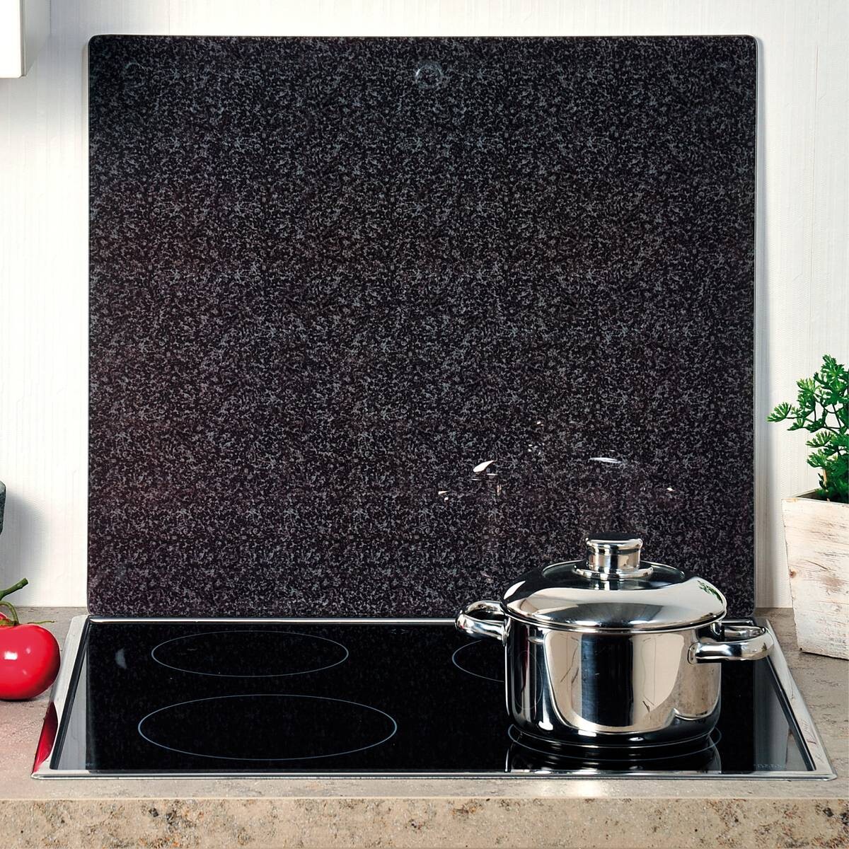 Kesper Herdblende/Spritzschutz Granit stein Glas B/H/L: ca. 50x1,4x56 cm