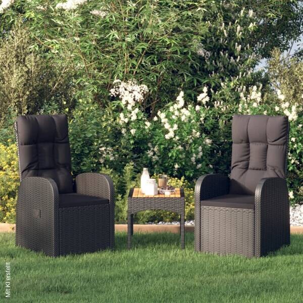 vidaXL Gartensessel schwarz Kunststoff B/H/L: ca. 73x105x57 cm
