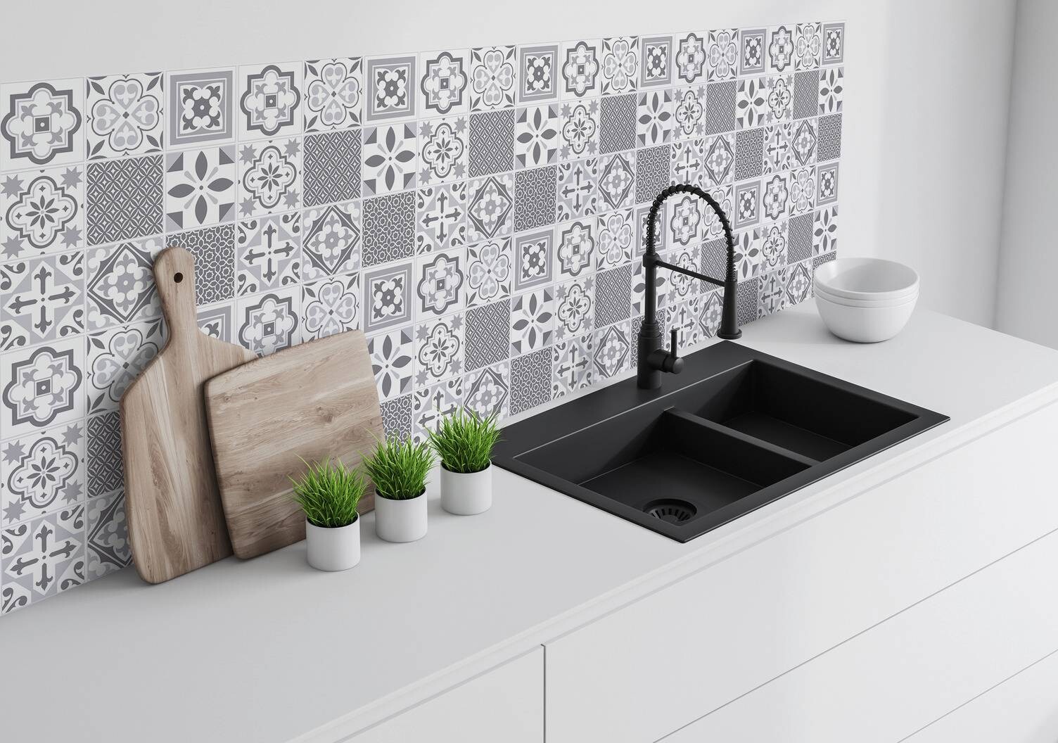 d-c-fix Wandfliese selbstklebend grau B/L: ca. 30,5x30,5 cm