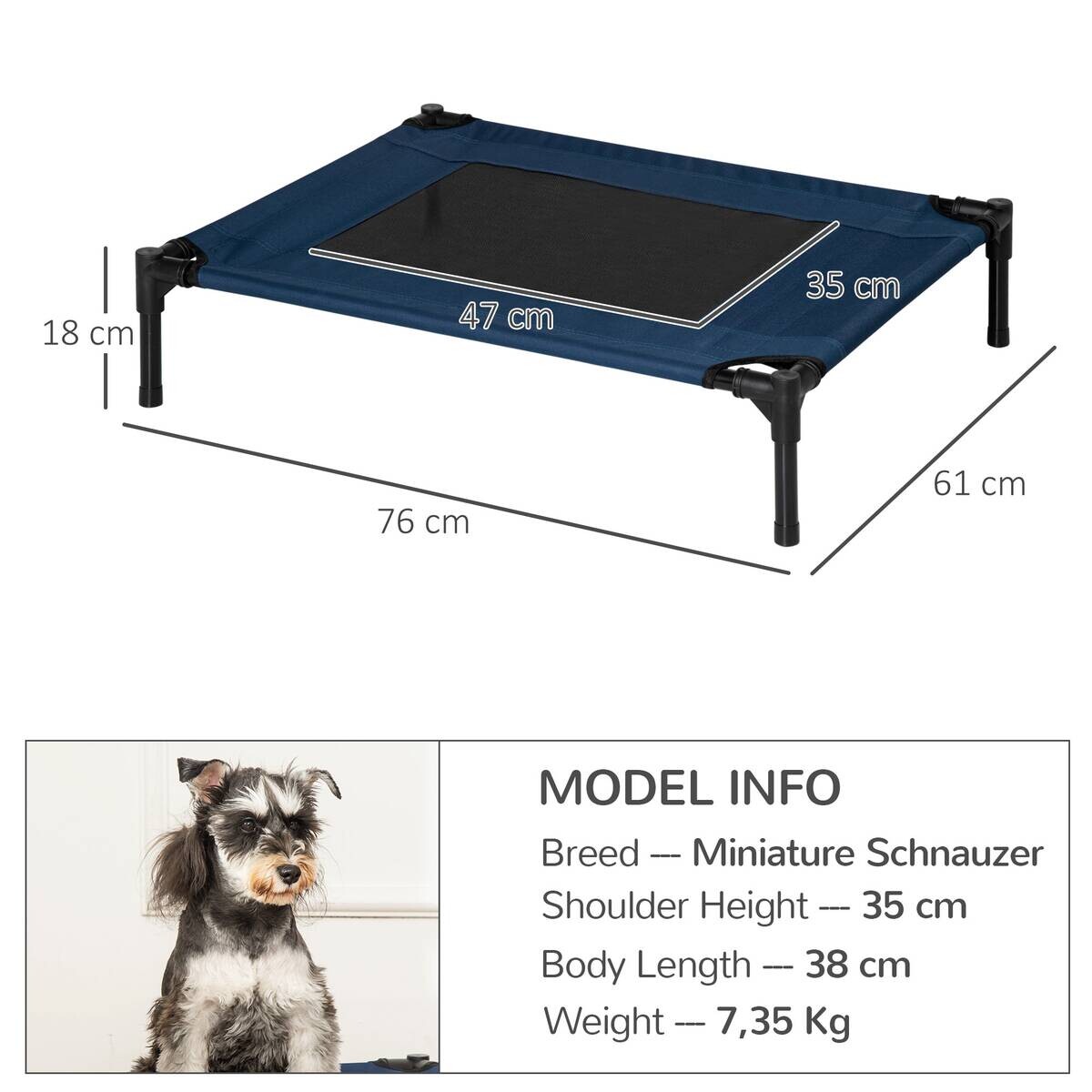 PawHut Hunde-Zubehör blau Edelstahl B/H/L: ca. 61x76x18 cm