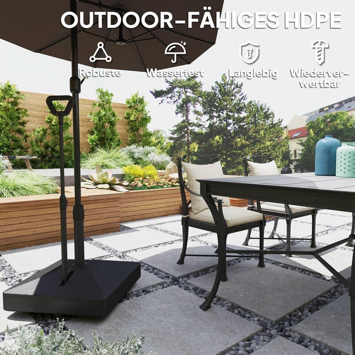Outsunny Schirmständer schwarz Kunststoff B/H/L: ca. 60x100x60 cm