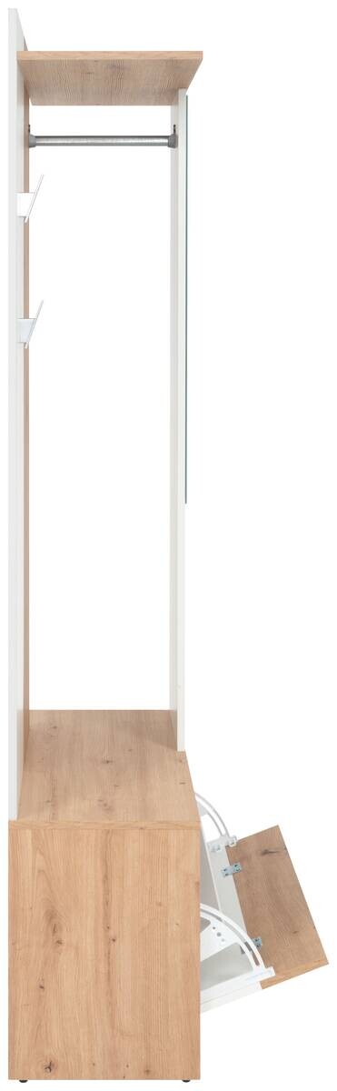 Garderobe Gera 42A weiß Oak Artisan Nachbildung B/H/T: ca. 66x182x33 cm