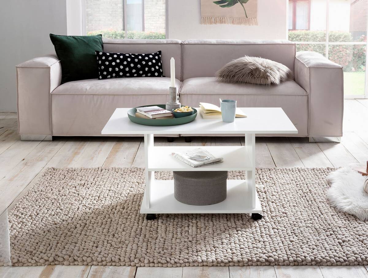 Wohnling Couchtisch weiß B/H/T: ca. 95x51x54 cm