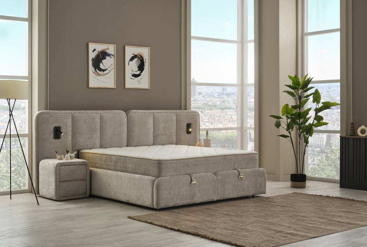 Polsterbett Mando beige Liegefläche B/L: ca. 180x200 cm