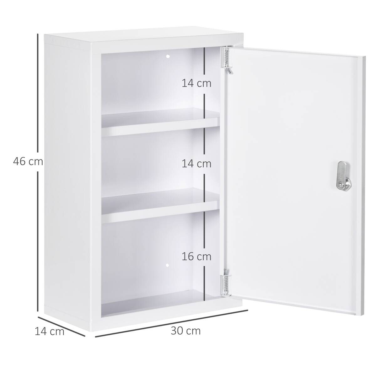 Medizinschrank weiß Polypropylen B/H/L: ca. 14x30x46 cm